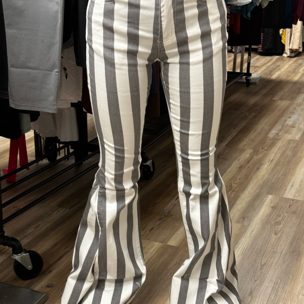 Striped Flare Jeans
